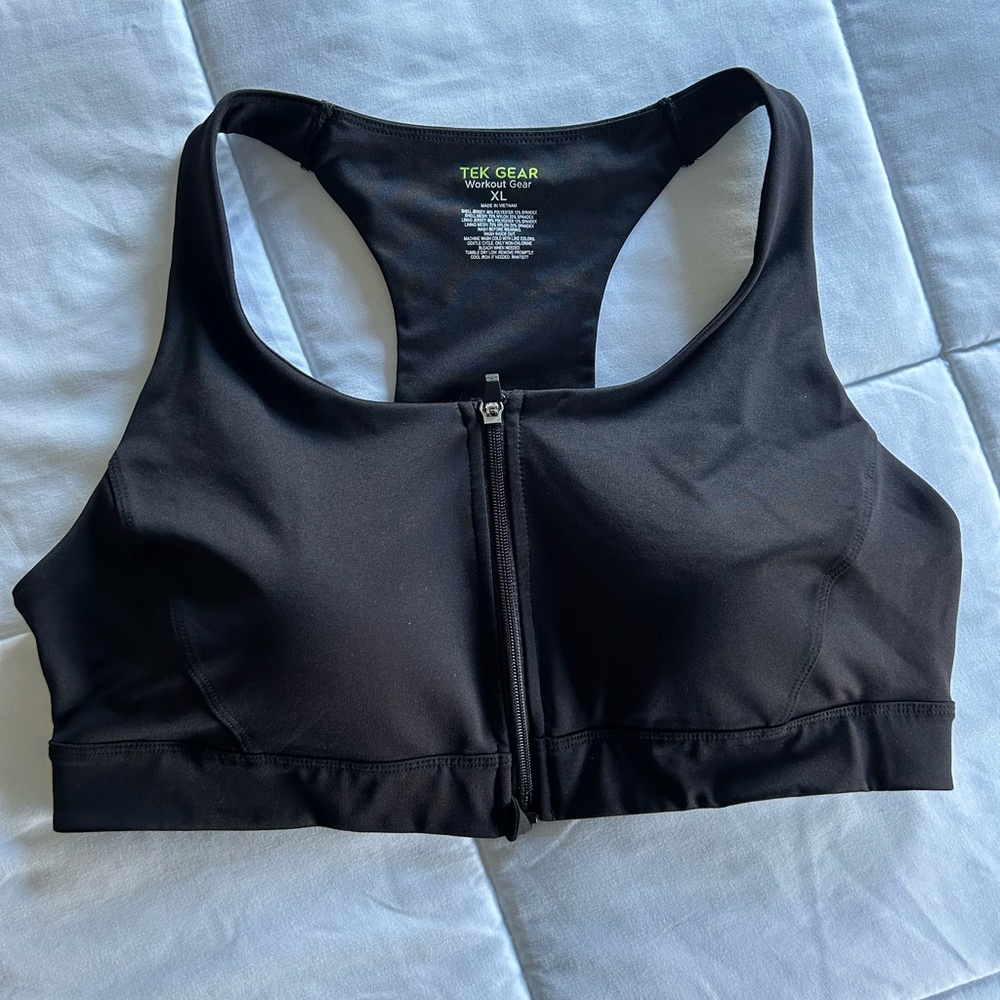 Tex Gear black sports bra; never used; XL